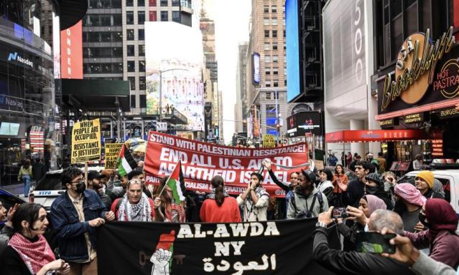 Protests Erupt in Times Square as Israel Strikes Gaza, Killing Over 400 Palestinians