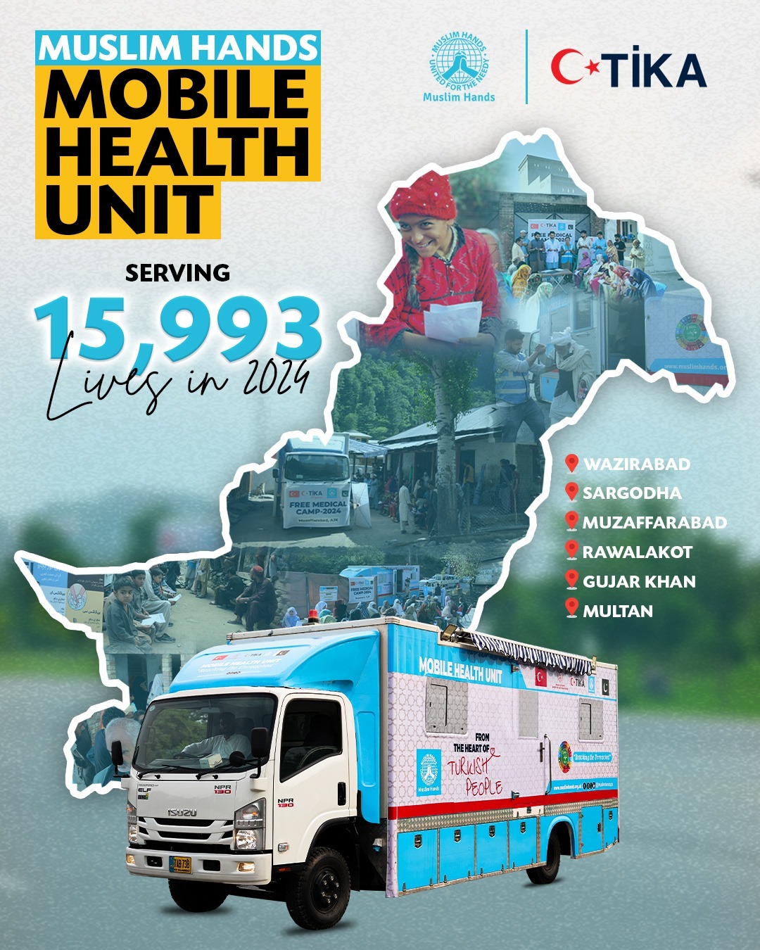 TİKA and Muslim Hands Pakistan Partnership Brings Mobile Health Unit Project to 16,000 People